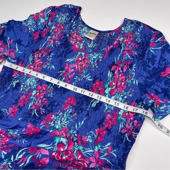 Blair Maxi Dress Floral Short Sleeve Smocking Boho Modest Summer Spring Peasant - Picture 7 of 10